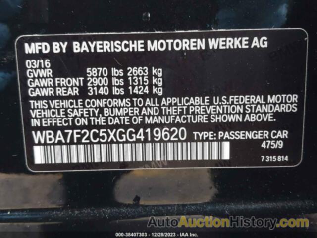 BMW 750I XDRIVE, WBA7F2C5XGG419620