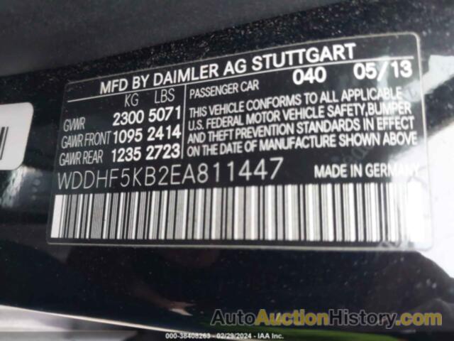 MERCEDES-BENZ E 350, WDDHF5KB2EA811447