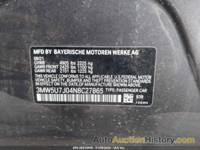 BMW 3 SERIES M340I, 3MW5U7J04N8C27865