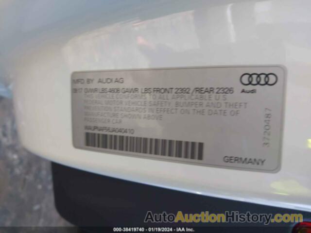 AUDI A5 2.0T PREMIUM, WAUPNAF56JA040410