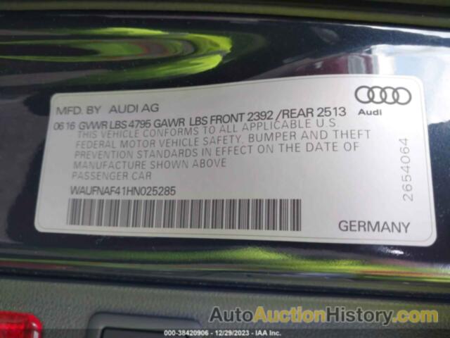 AUDI A4 2.0T PREMIUM, WAUFNAF41HN025285