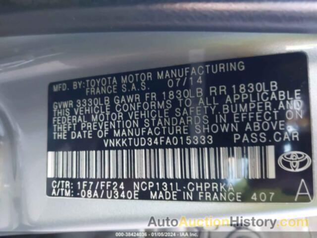 TOYOTA YARIS SE, VNKKTUD34FA015333