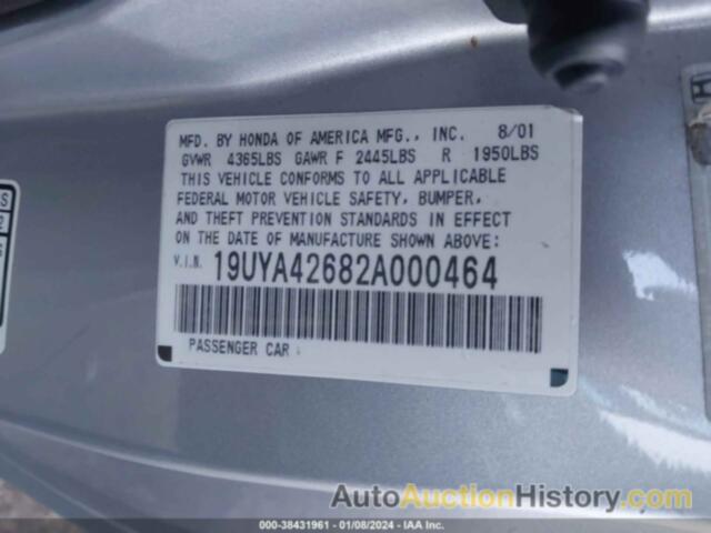 ACURA CL TYPE S, 19UYA42682A000464