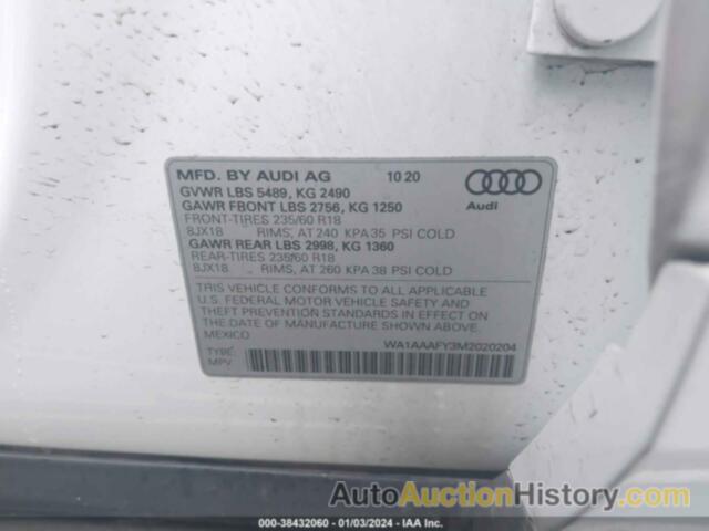 AUDI Q5 PREMIUM 45 TFSI QUATTRO S TRONIC, WA1AAAFY3M2020204