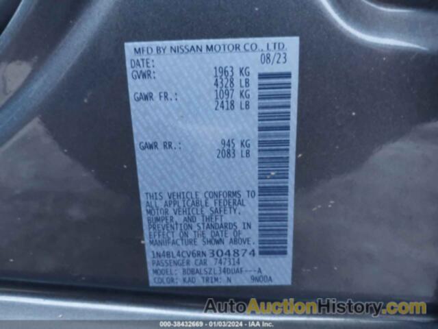 NISSAN ALTIMA SR FWD, 1N4BL4CV6RN304874