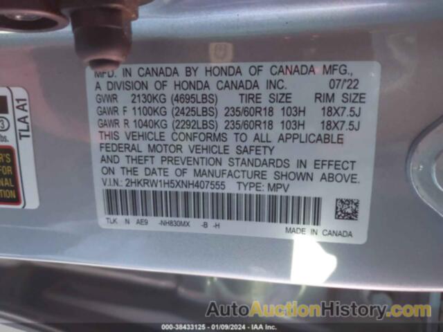 HONDA CR-V 2WD EX, 2HKRW1H5XNH407555