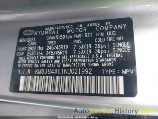 HYUNDAI NEXO LIMITED, KM8J84A61NU021992