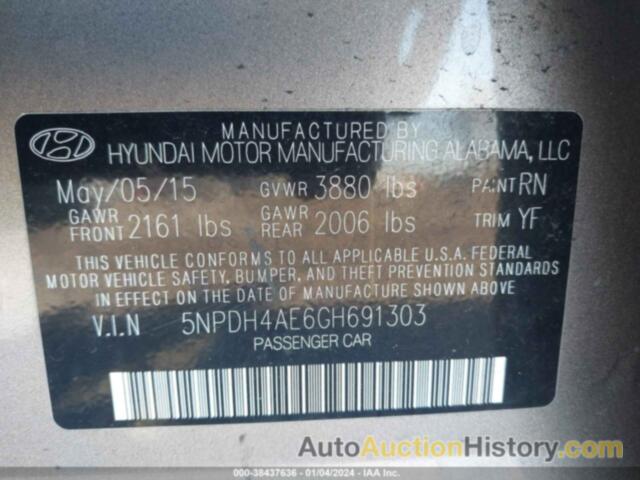 HYUNDAI ELANTRA SE, 5NPDH4AE6GH691303