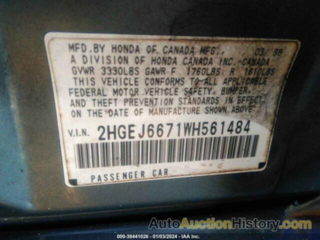 HONDA CIVIC LX, 2HGEJ6671WH561484