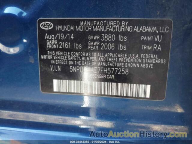 HYUNDAI ELANTRA SE, 5NPDH4AE7FH577258