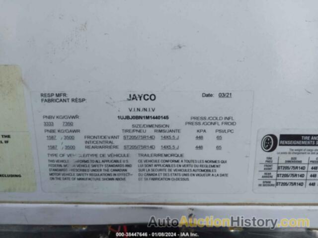 JAYCO TRAILER, 1UJBJ0BN1M1440145