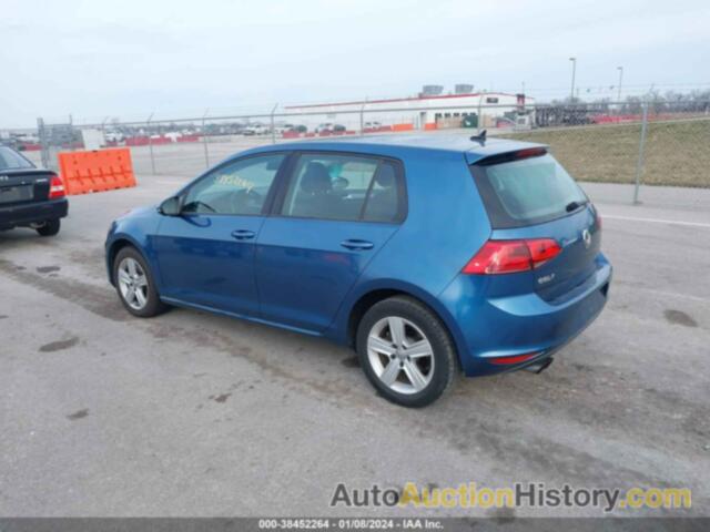 VOLKSWAGEN GOLF TSI S 4-DOOR/TSI SE 4-DOOR/TSI SEL 4-DOOR/TSI WOLFSBURG EDITION 4-DOOR, 3VW217AU0HM017015