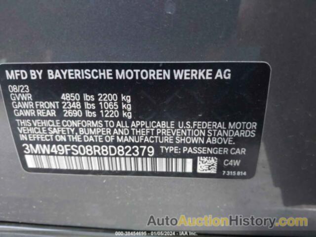 BMW 3 SERIES M340I, 3MW49FS08R8D82379