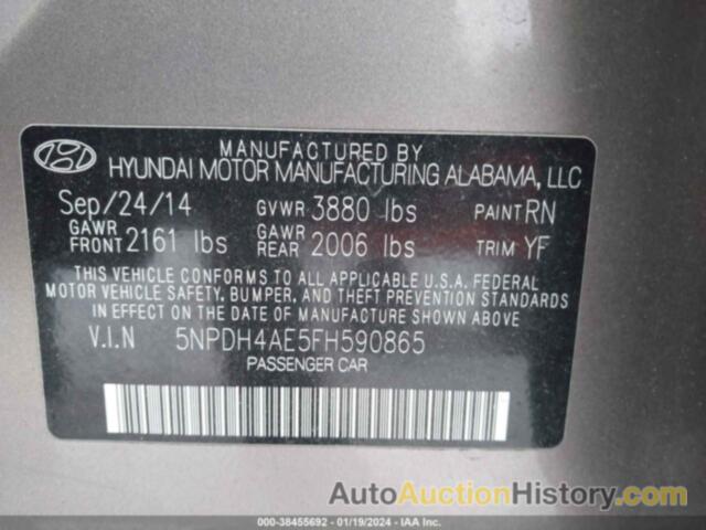 HYUNDAI ELANTRA SE, 5NPDH4AE5FH590865