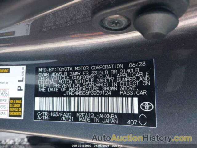 TOYOTA COROLLA SE, JTND4MBE6P3209124