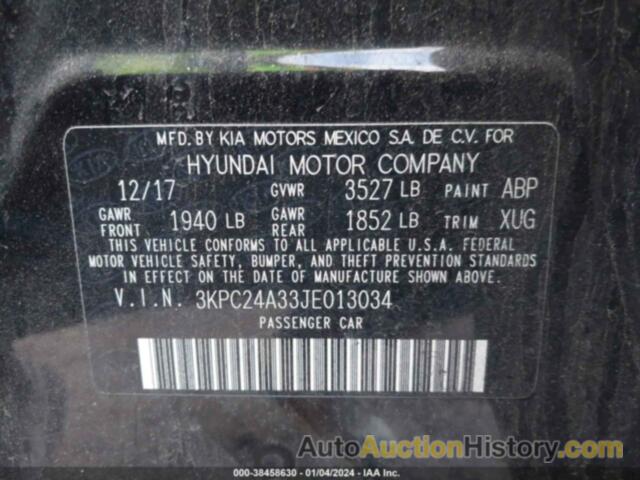 HYUNDAI ACCENT SE, 3KPC24A33JE013034