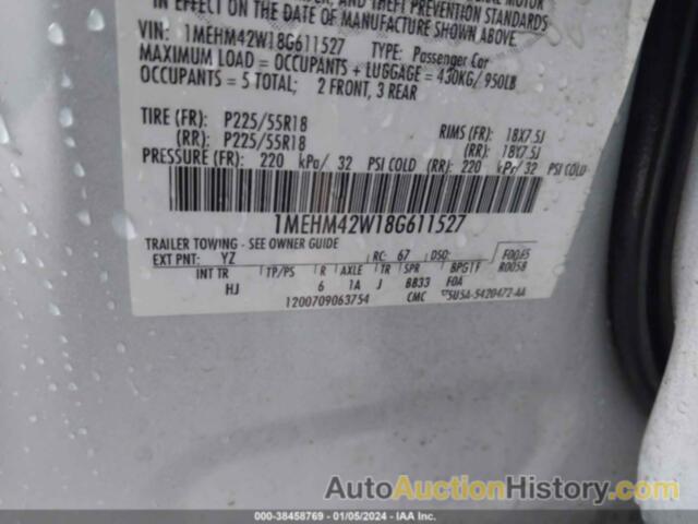 MERCURY SABLE PREMIER, 1MEHM42W18G611527