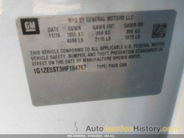 CHEVROLET MALIBU 1LT, 1G1ZE5ST3HF184767