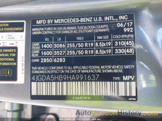 MERCEDES-BENZ GLE 350 4MATIC, 4JGDA5HB9HA991637