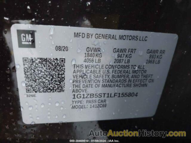 CHEVROLET MALIBU FWD LS, 1G1ZB5ST1LF155804