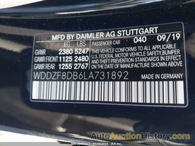 MERCEDES-BENZ E 350, WDDZF8DB6LA731892