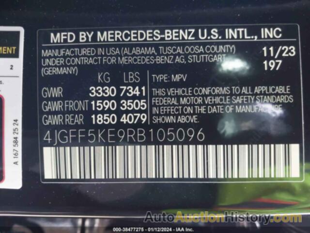 MERCEDES-BENZ GLS 450 4MATIC, 4JGFF5KE9RB105096