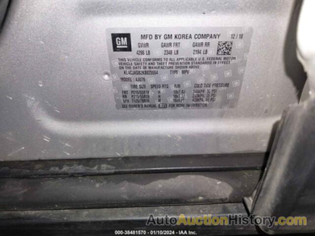 BUICK ENCORE FWD PREFERRED, KL4CJASB2KB825554