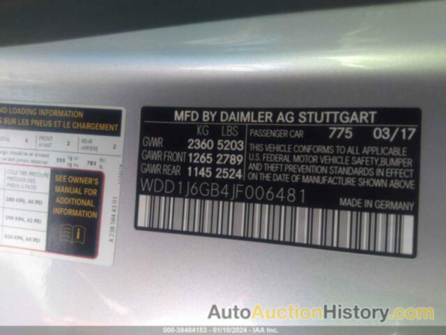 MERCEDES-BENZ E 400 4MATIC, WDD1J6GB4JF006481