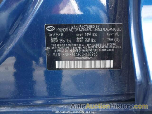 HYUNDAI SONATA LIMITED, 5NPE34AF2JH685968