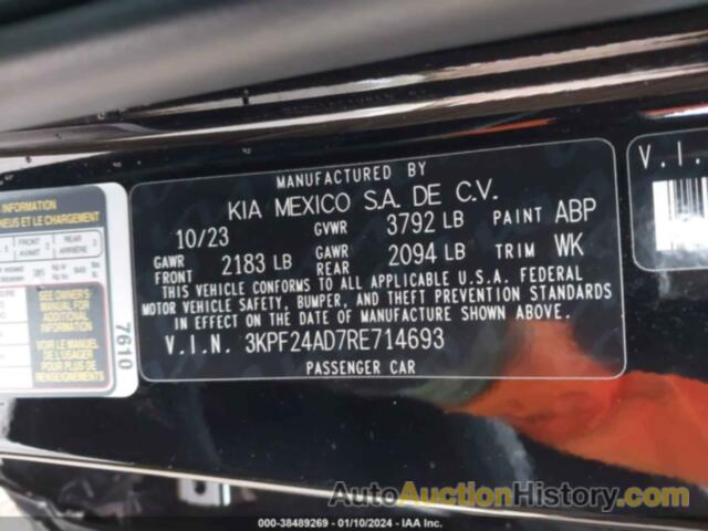 KIA FORTE LXS, 3KPF24AD7RE714693