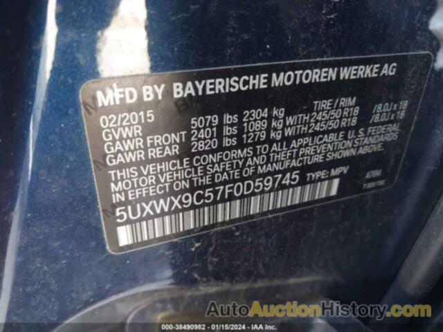 BMW X3 XDRIVE28I, 5UXWX9C57F0D59745