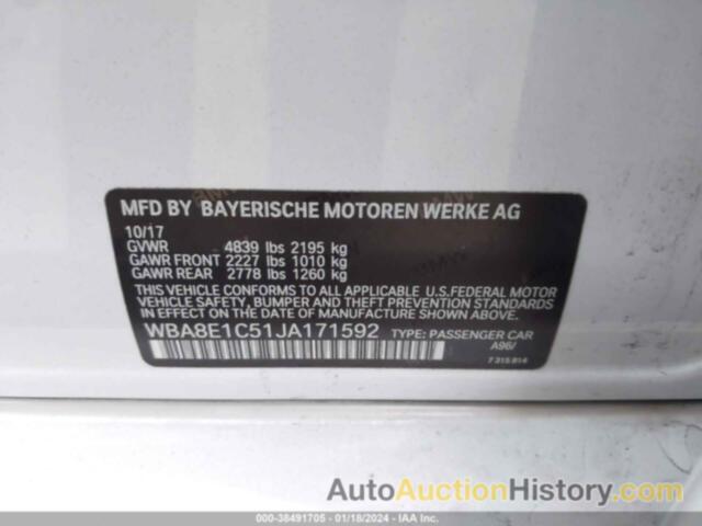 BMW 330E IPERFORMANCE, WBA8E1C51JA171592