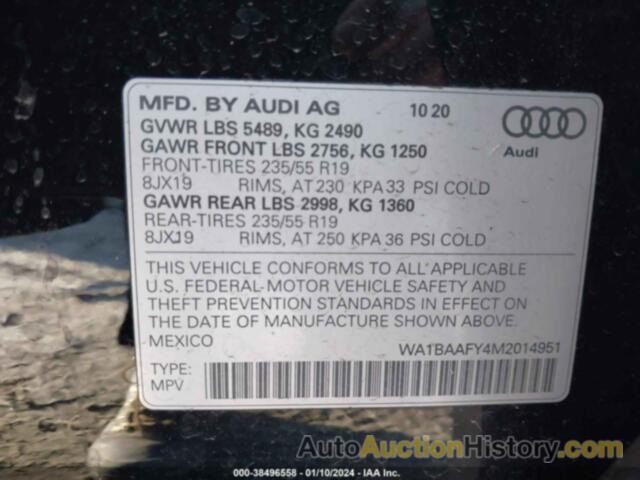 AUDI Q5 PREMIUM PLUS 45 TFSI QUATTRO S TRONIC, WA1BAAFY4M2014951