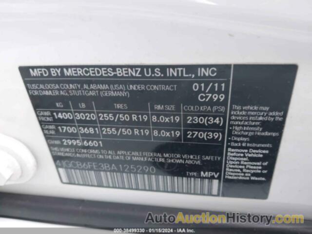 MERCEDES-BENZ R 350 4MATIC, 4JGCB6FE3BA125290