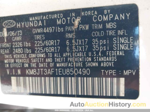 HYUNDAI TUCSON GLS, KM8JT3AF1EU850490