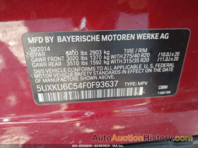 BMW X6 XDRIVE50I, 5UXKU6C54F0F93637