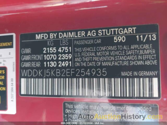 MERCEDES-BENZ E 350, WDDKJ5KB2EF254935