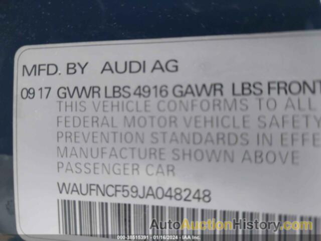 AUDI A5 2.0T PREMIUM, WAUFNCF59JA048248