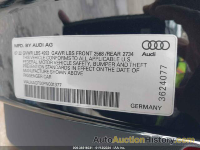 AUDI A5 CABRIOLET PREMIUM PLUS 45 TFSI S LINE QUATTRO S TRONIC, WAU4AGF50PN001377