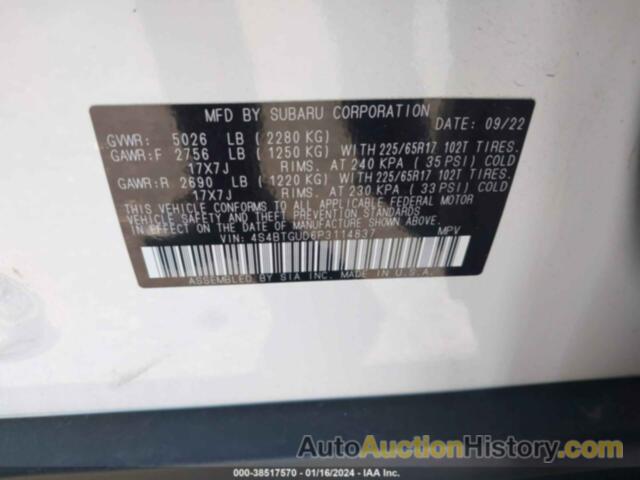 SUBARU OUTBACK WILDERNESS, 4S4BTGUD6P3114837