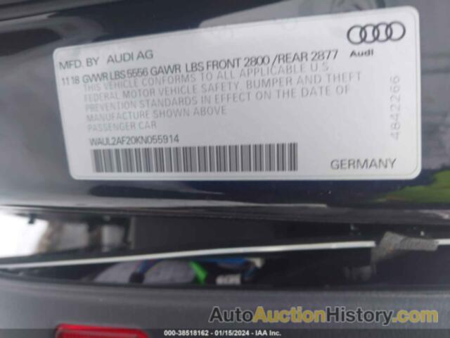 AUDI A6 55 PREMIUM, WAUL2AF20KN055914