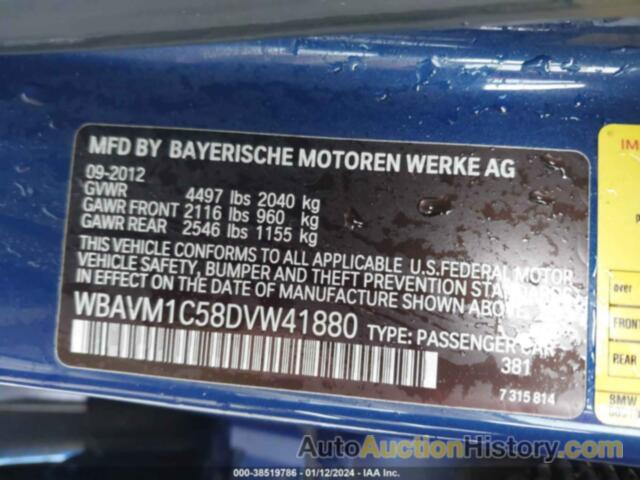 BMW X1 SDRIVE28I, WBAVM1C58DVW41880