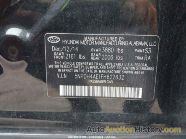 HYUNDAI ELANTRA SE, 5NPDH4AE1FH622632