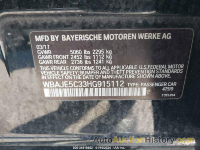 BMW 540I, WBAJE5C33HG915112