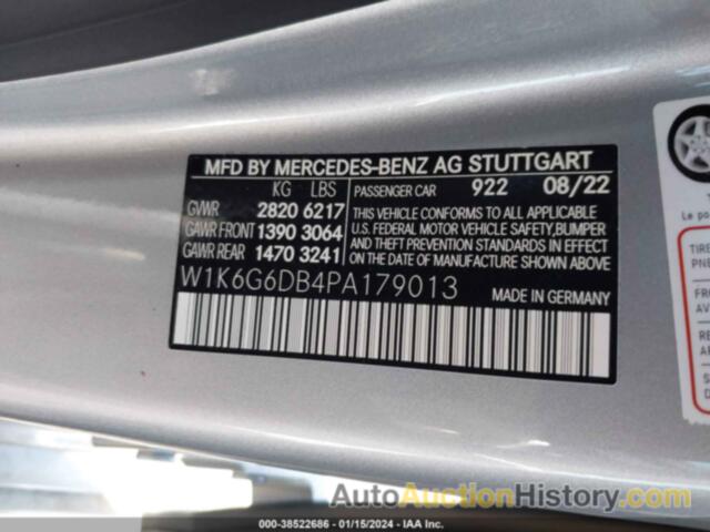 MERCEDES-BENZ S 500 4MATIC, W1K6G6DB4PA179013