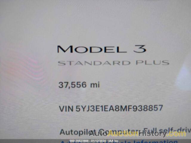 TESLA MODEL 3 STANDARD RANGE PLUS REAR-WHEEL DRIVE, 5YJ3E1EA8MF938857