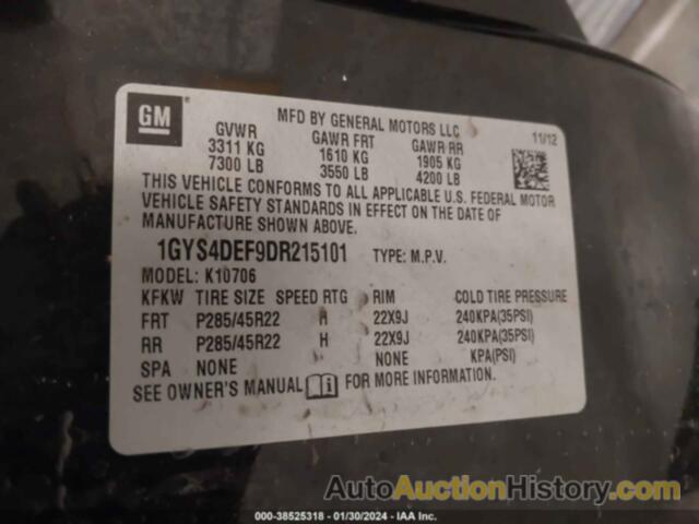 CADILLAC ESCALADE PLATINUM EDITION, 1GYS4DEF9DR215101