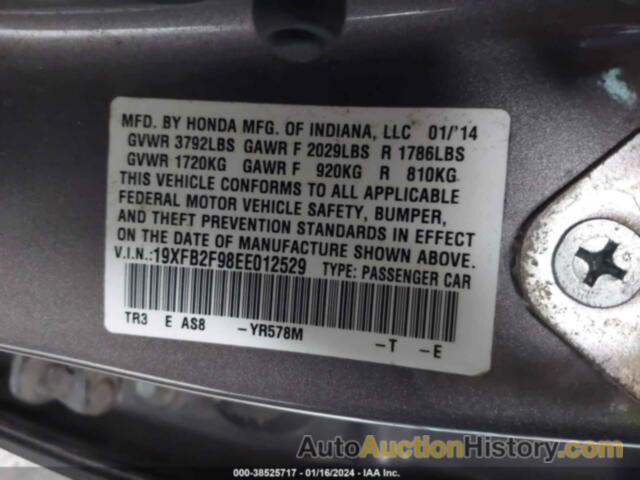 HONDA CIVIC EX-L, 19XFB2F98EE012529