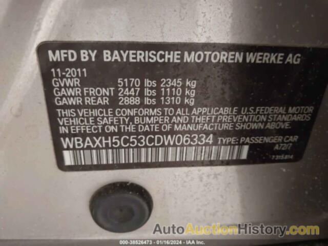 BMW 528I XDRIVE, WBAXH5C53CDW06334