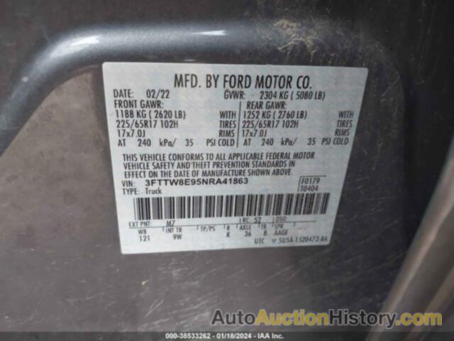 FORD MAVERICK XL, 3FTTW8E95NRA41863